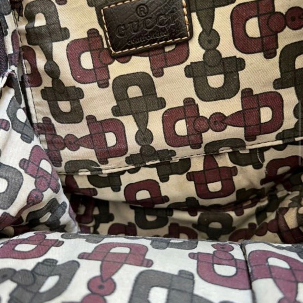 Pre Owned Vintage Gucci Supreme print Brown canvas mini Bag - Picture 8 of 10
